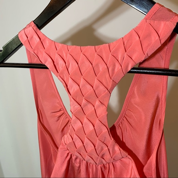 Akiko Silk Peach/Salmon Tank Top, Small - Picture 4 of 5